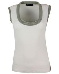 Fabiana Filippi - Contrasted-Trim Knitted Tank Top - Lyst
