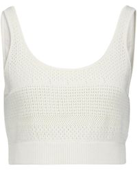 FRAME - Crochet Knit Cropped Sleeveless Top - Lyst
