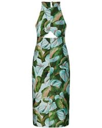 FARM Rio - Cut-Out Floral-Print Midi Dress - Lyst