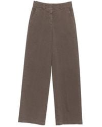 Peserico - Wide-Leg Cotton-Twill Trousers - Lyst