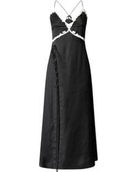 Pinko - Slit And Lace Inserts Long Dress - Lyst