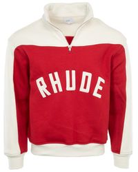 Rhude - Contrast Varsity Cotton Sweatshirt - Lyst