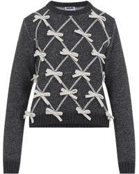 Moschino - Bow Appliques Knitted Sweater - Lyst