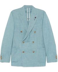 Lardini - Double-Breasted Wool Blazer - Lyst