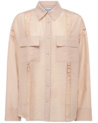 Blugirl Blumarine - Lace Panel Utility Shirt - Lyst
