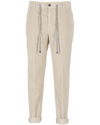 Peserico - Drawstring-Waist Corduroy Trousers - Lyst