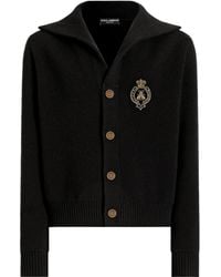 Dolce & Gabbana - Virgin Wool Cardigan With Embroidery - Lyst
