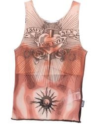 Jean Paul Gaultier - Tattoo Print Mesh Tank Top - Lyst
