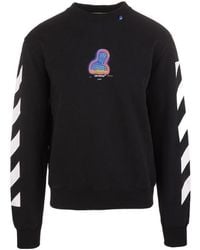 Off-White c/o Virgil Abloh - Diagonal Stripe Printed Sweater - Lyst