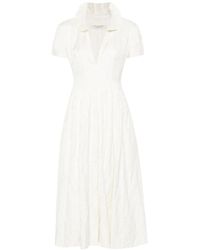 Philosophy Di Lorenzo Serafini - V-Neck Pleated Midi Dress - Lyst