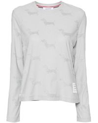 Thom Browne - Round Collar And Long-Sleeved T-Shirt - Lyst