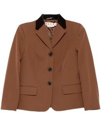 Marni - Velvet-Collared Button Blazer - Lyst