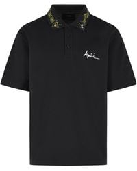 Amiri - Embroidered Collar Logo Polo Shirt - Lyst