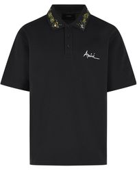 Amiri - Embroidered Collar Logo Polo Shirt - Lyst