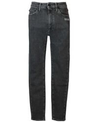 Off-White c/o Virgil Abloh - Logo Printed High Waist Skinny Jeans - Lyst