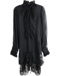 Ann Demeulemeester - Lace Ruffled Long Shirt - Lyst