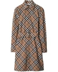 Burberry - Checked Shirt Dress - Lyst