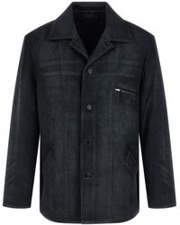 Prada - Suede Caban Jacket - Lyst