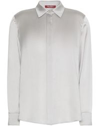 Max Mara - Studio Mannish Satin Shirt - Lyst