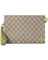 Gucci - Small Gg Canvas Clutch Bag - Lyst