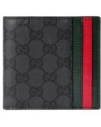 Gucci - Stripe Detailed Monogrammed Bi-Fold Wallet - Lyst