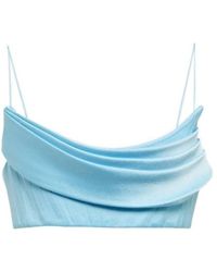 Alex Perry - Carva Satin Crêpe Crop Top - Lyst