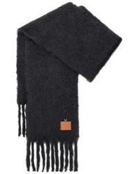 Loewe - Logo Patch Fringed Scarf - Lyst