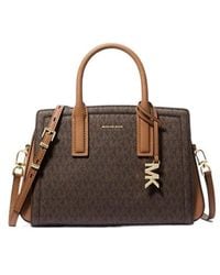 MICHAEL Michael Kors - Laila Signature Logo Small Satchel Bag - Lyst