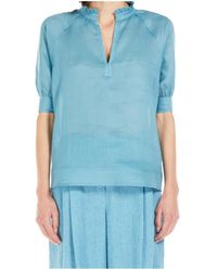 Max Mara - Studio Orvieto V-Neck Short-Sleeved Top - Lyst