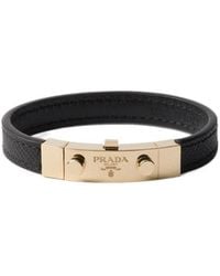 Prada - Saffiano Leather Bracelet - Lyst