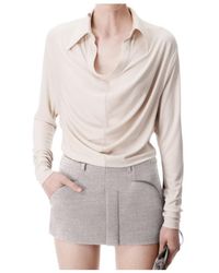 Alexander Wang - Collared Drape Detailed Top - Lyst