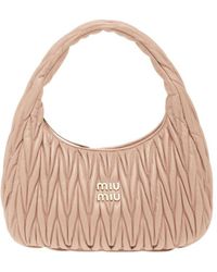 Miu Miu - Miu Wander Matelassé Nappa Leather Hobo Bag - Lyst