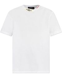 DSquared² - Regular Fit Embroidered Neck T-Shirt - Lyst