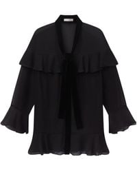 FRAME - Velvet Trim Modern Mini Dress - Lyst
