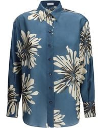 Brunello Cucinelli - Floral-Print Buttoned Shirt - Lyst