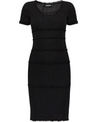 DSquared² - Short-Sleeved Midi Ribbed Dress - Lyst