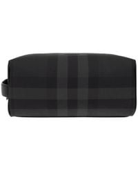 Burberry - Logo Detailed Checked Wash Bag - Lyst
