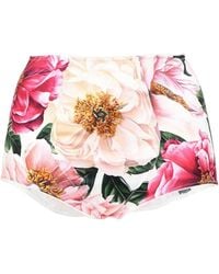 Dolce & Gabbana - Floral Printed Satin Shorts - Lyst