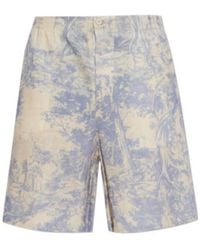 Off-White c/o Virgil Abloh - City Nature Linen Bowling Shorts - Lyst