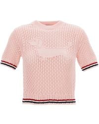 Thom Browne - Hector Pointelle Knitted T-Shirt - Lyst