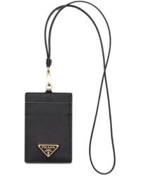 Prada - Saffiano Leather Badge Holder - Lyst