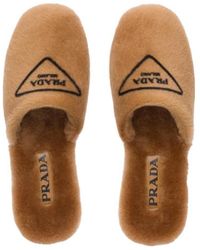 Prada - Pull-On Logo Slippers - Lyst