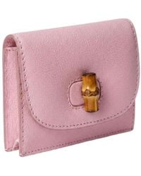 Gucci - Card Case With Bamboo - Lyst