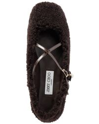 Jimmy Choo - Patent Trimmed Ballet Flats - Lyst