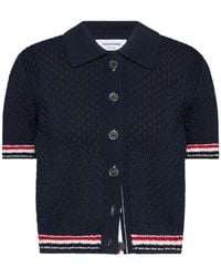 Thom Browne - Short Sleeved Buttoned Cardigan - Lyst