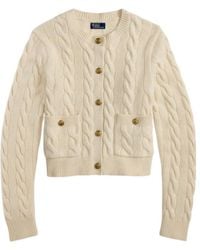 Polo Ralph Lauren - Cable-Knit Crewneck Buttoned Cardigan - Lyst