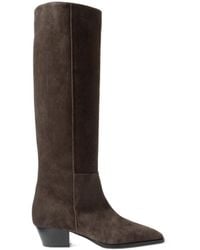 Aeyde - Solid Color Suede Knee Boots - Lyst