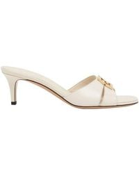 Fendi - Ffold Logo Plaque Sandals - Lyst