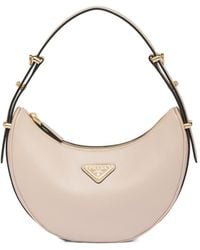 Prada - Arqué Leather Shoulder Bag - Lyst