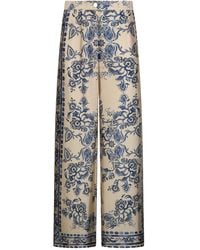 Liu Jo - Paisley Wide-Leg Pants - Lyst